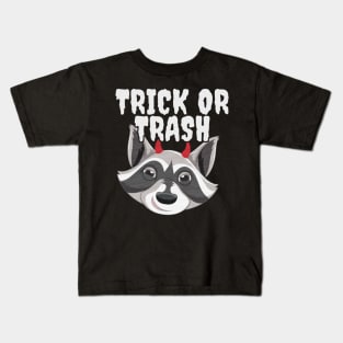 Trick or Trash - Devil Raccoon Kids T-Shirt